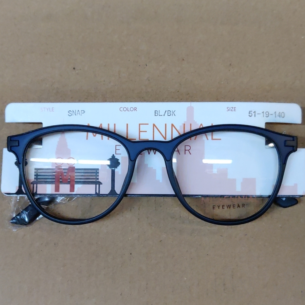 Millennial Eyewear Blue Black Unisex Frames 51 - Picture 1 of 1